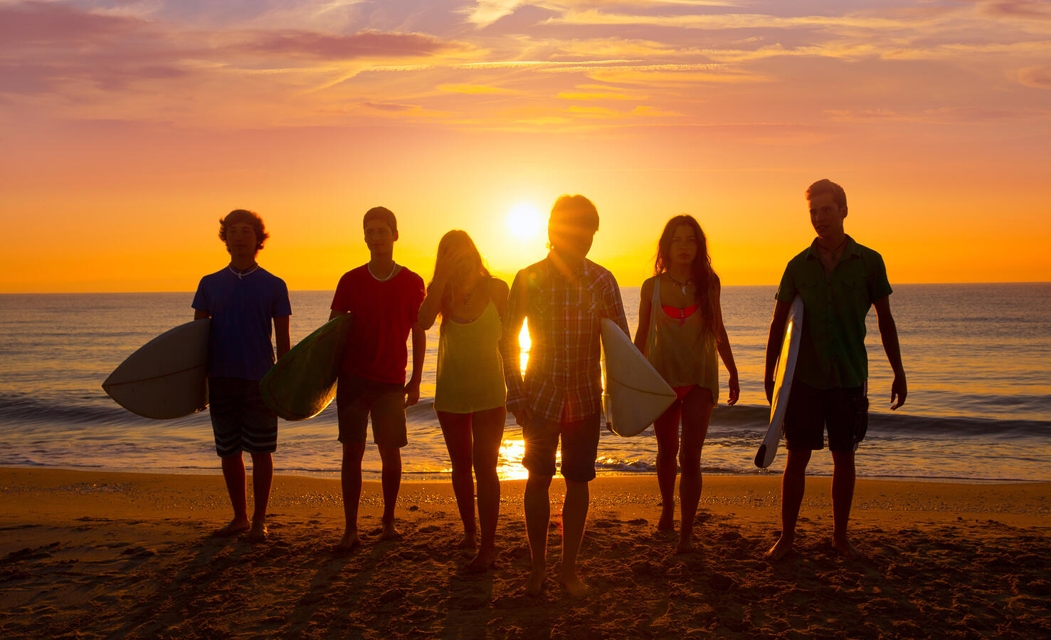Surfer teenagers