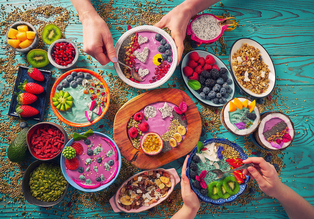 Healthy breakfast bowls