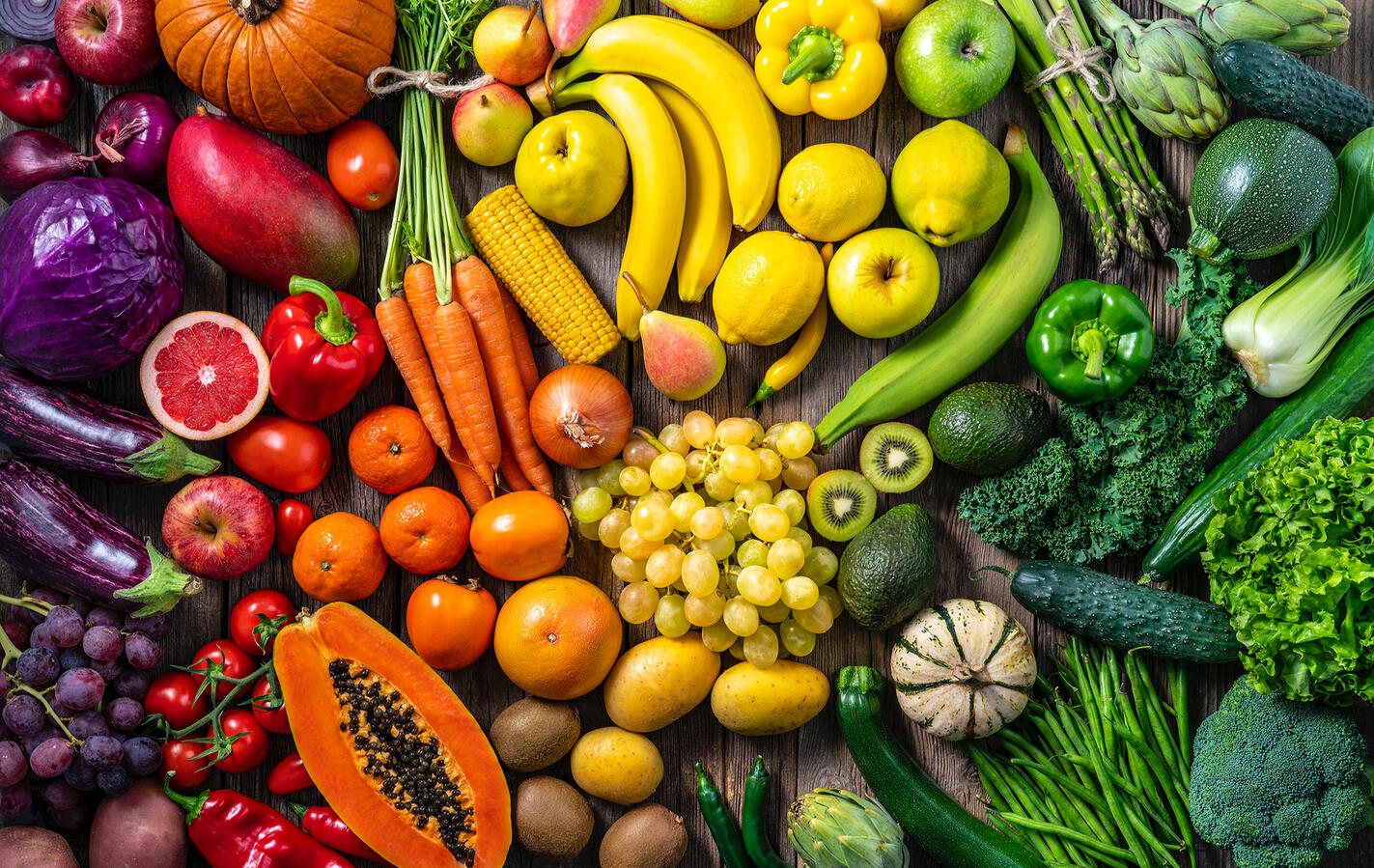 Fruits and vegetables rainbow