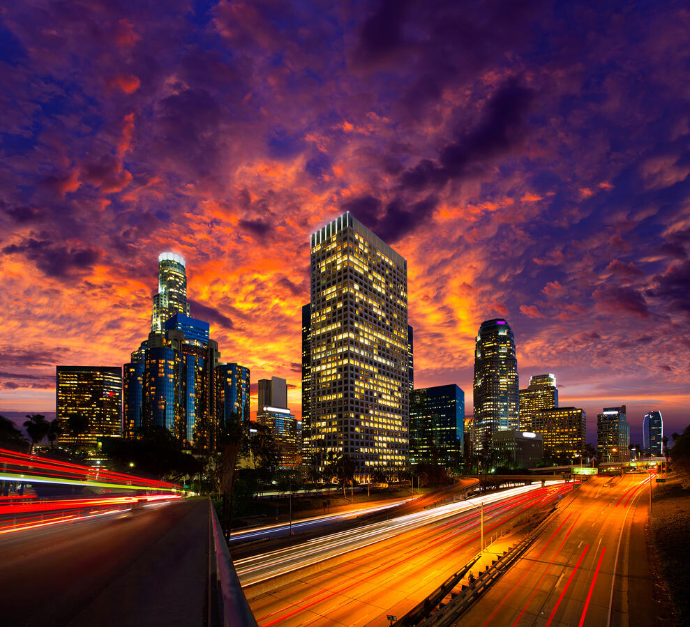 LOS ANGELES Downtown sunset