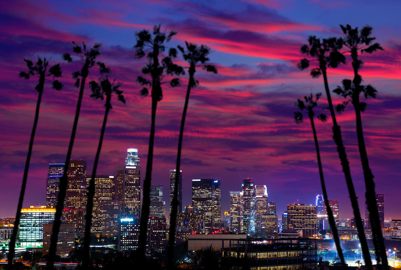 LOS ANGELES CALIFORNIA Skyline sunset
